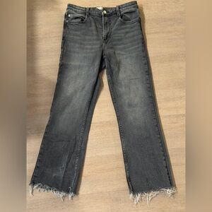 Zara  Dark Gray Cropped Straight Leg Jeans